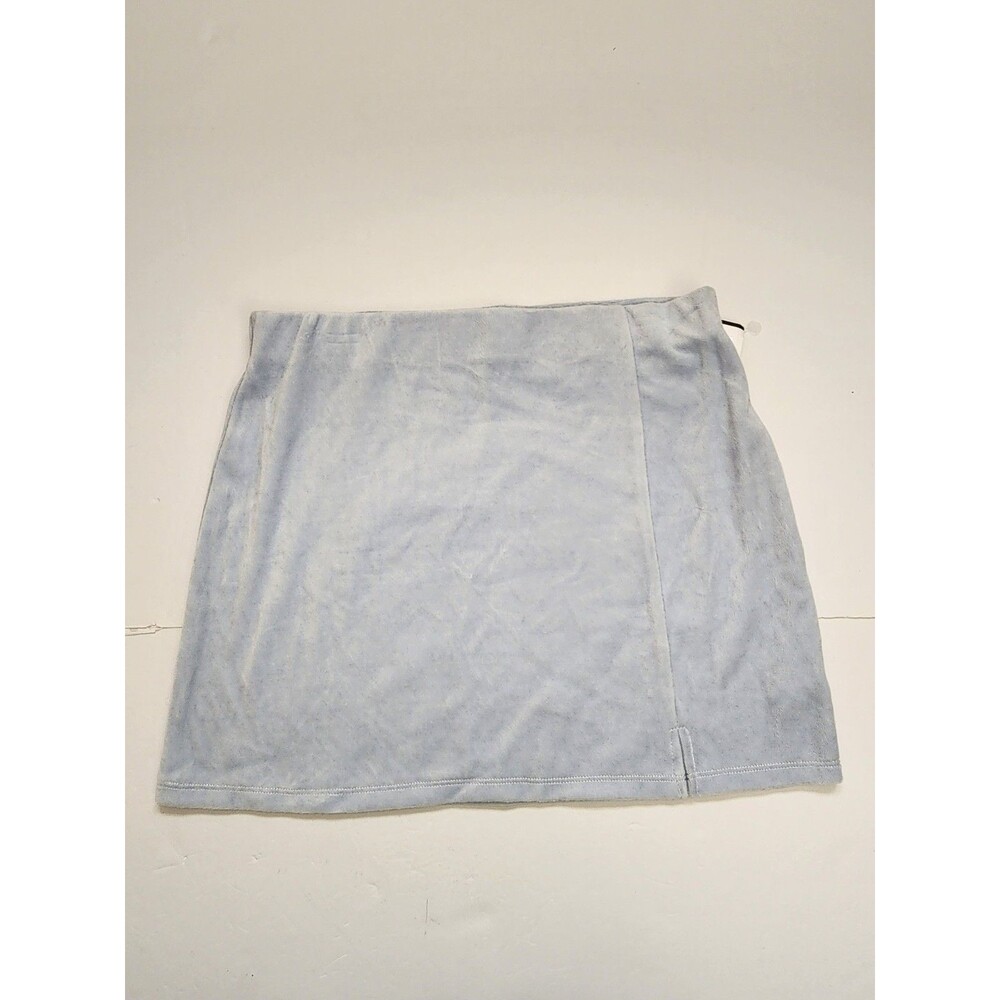 Elodie Terry Cloth Mini Skirt Womens Large Blue Elastic Waist Beach Cover up